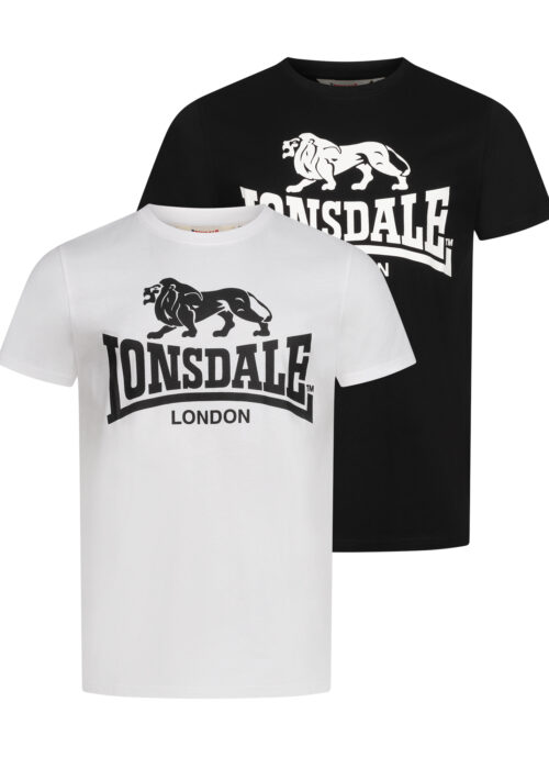 kelso camiseta de hombre regular fit pack doble negro/blanco
