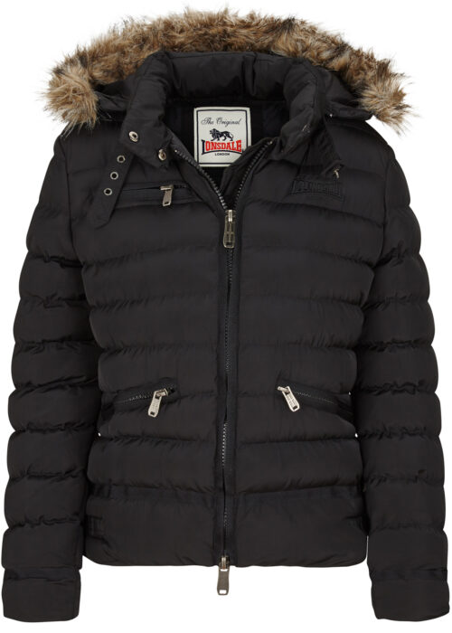 appledore chaqueta de mujer de invierno con capucha negro