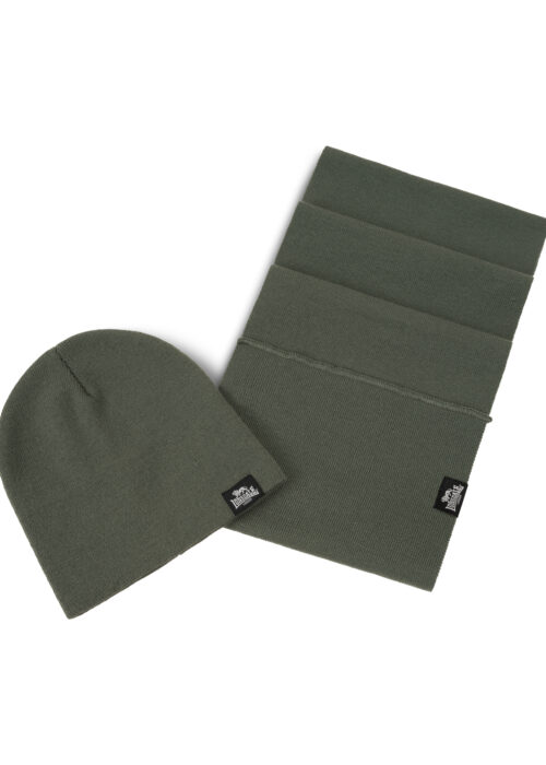 leafield unisex schal und mütze set olive