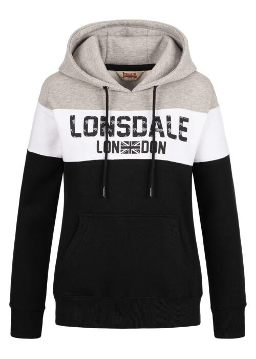 penbryn sudadera de mujer con capucha negro/blanco/marl gris
