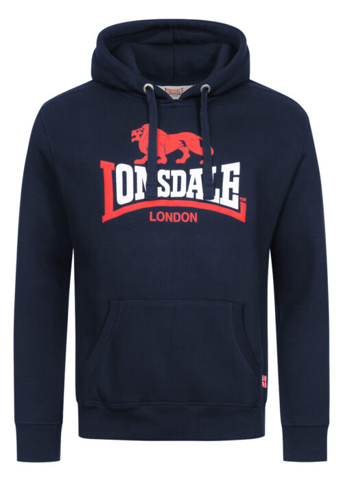 sudadera de hombre con capucha regular fit azul marino/rojo/blanco