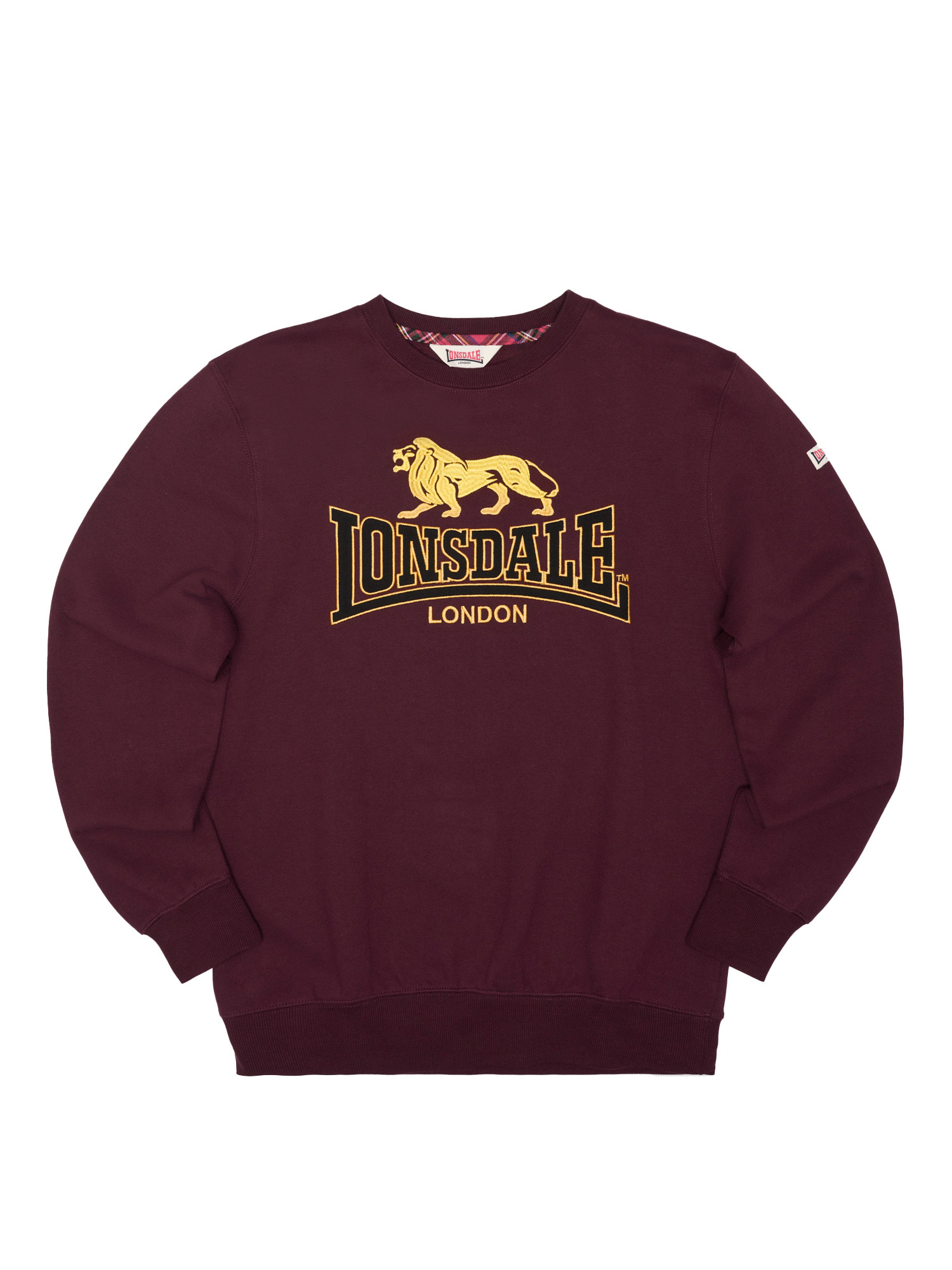 lawins hombre cuello redondo sudadera regular fit oxblood/yellow/negro